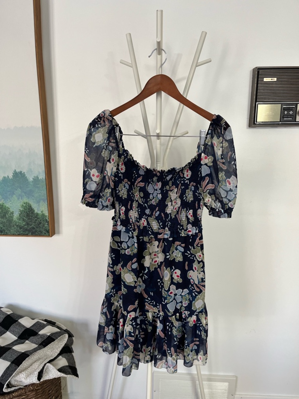 Tempest Floral Puff-Sleeve Mini Dress